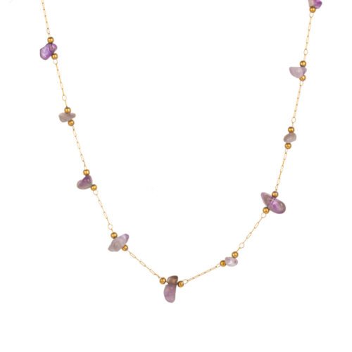 Amethyst Dreams 18K Gold Plated Natural Stone Jewelry Set