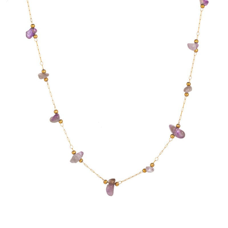 Amethyst Dreams 18K Gold Plated Natural Stone Jewelry Set