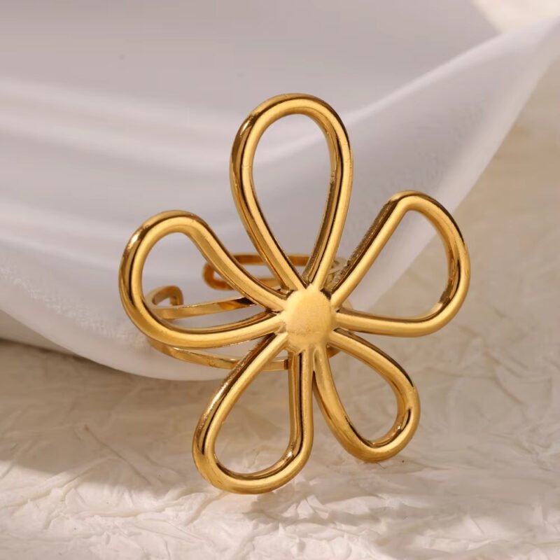 Bloom Outline Open Ring