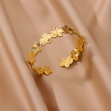 Blossom Trail Adjustable Flower Cuff Bracelet - Image 5