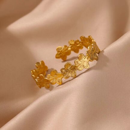 Blossom Trail Adjustable Flower Cuff Bracelet - Image 4