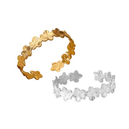 Blossom Trail Adjustable Flower Cuff Bracelet