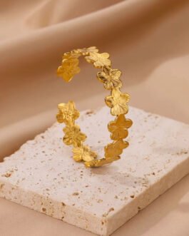 Blossom Trail Adjustable Flower Cuff Bracelet