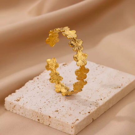 Blossom Trail Adjustable Flower Cuff Bracelet - Image 2