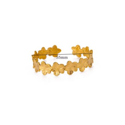 Blossom Trail Adjustable Flower Cuff Bracelet - Image 6