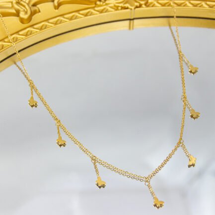 Flutter Y-Drop Butterfly Necklace - 18K Gold Plated Titanium - Image 2