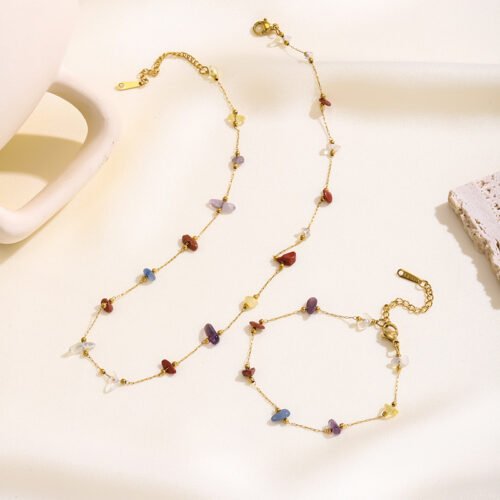 Gemstone Constellation 18K Gold Multi-Stone Jewelry Set