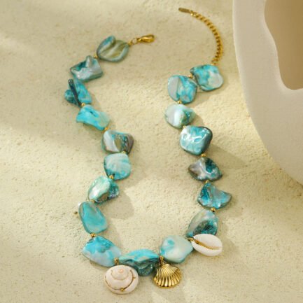 Ocean Dreams 18K Gold Plated Shell Statement Necklace - Image 3