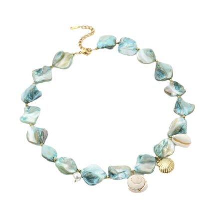 Ocean Dreams 18K Gold Plated Shell Statement Necklace