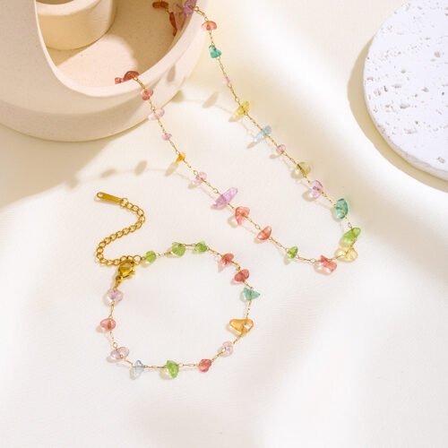 Pastel Prism Natural Tourmaline Jewelry Set