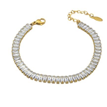 Radiance Row Baguette Zircon Tennis Bracelet