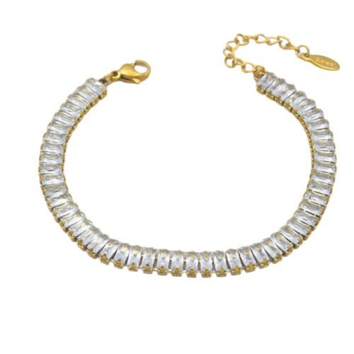 Radiance Row Baguette Zircon Tennis Bracelet