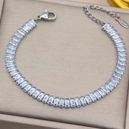 Radiance Row Baguette Zircon Tennis Bracelet - Image 2