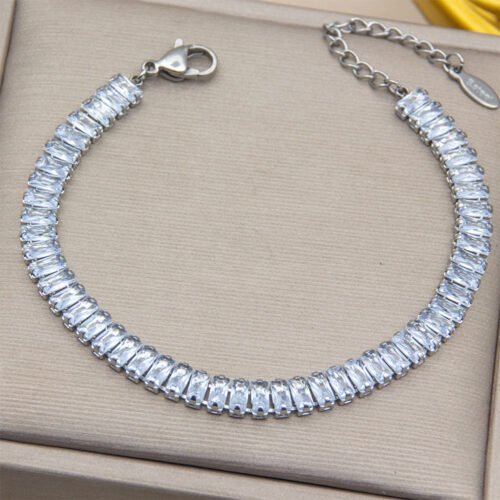 Radiance Row Baguette Zircon Tennis Bracelet