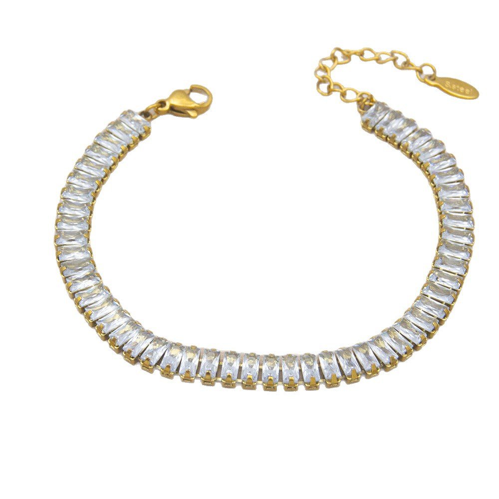 Radiance Row Baguette Zircon Tennis Bracelet