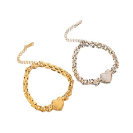 Regal Heart Statement Chain Bracelet