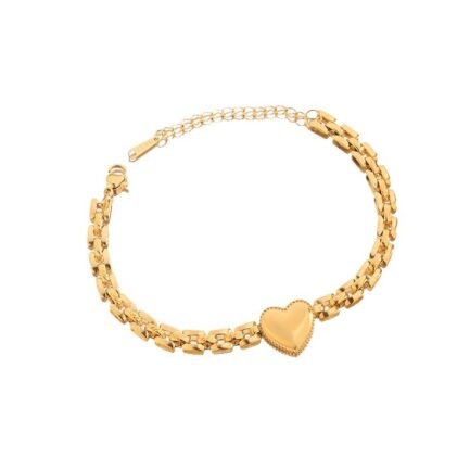 Regal Heart Statement Chain Bracelet - Image 4