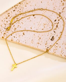Sanctity 18K Gold Plated Cross Pendant Necklace