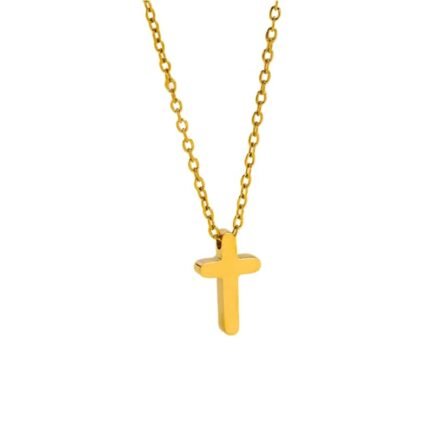 Sanctity 18K Gold Plated Cross Pendant Necklace