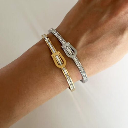 Crystal Love Belt Bangle