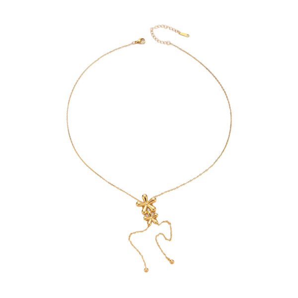 Dual Bloom Lariat Necklace