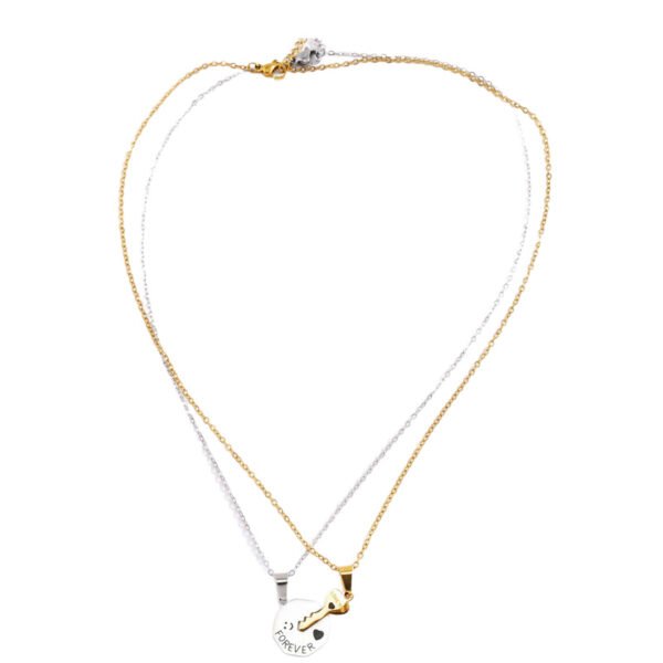 Forever Lock & Key Couple Necklace Set