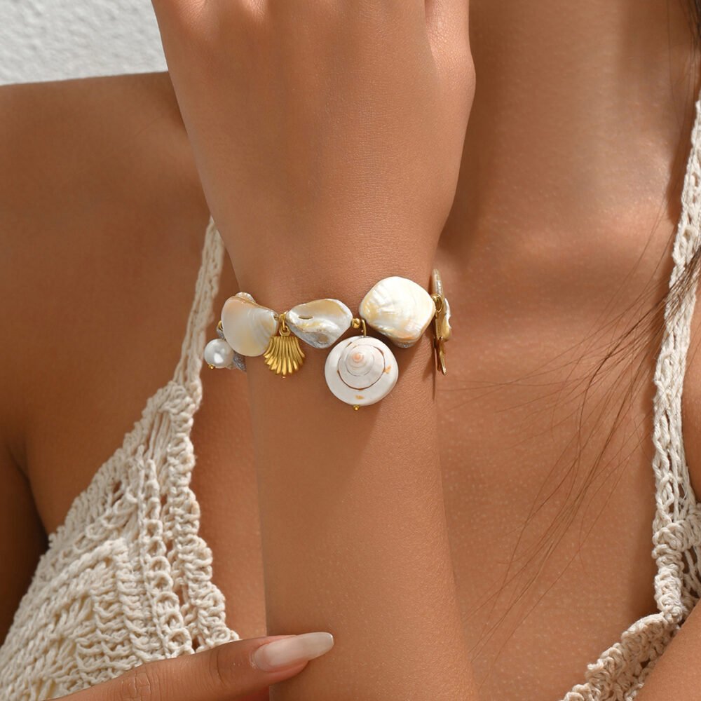 Ocean Charm Shell Cluster Bracelet - Image 3