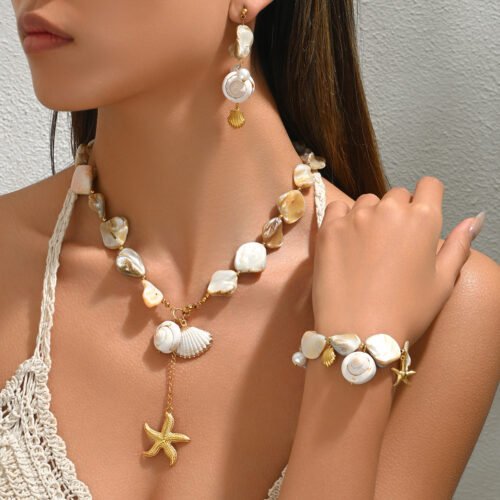 Seaside Treasure Baroque Stone Necklace