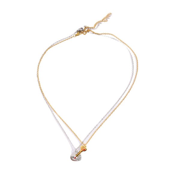 Split Heart Arrow Couple Necklace Set