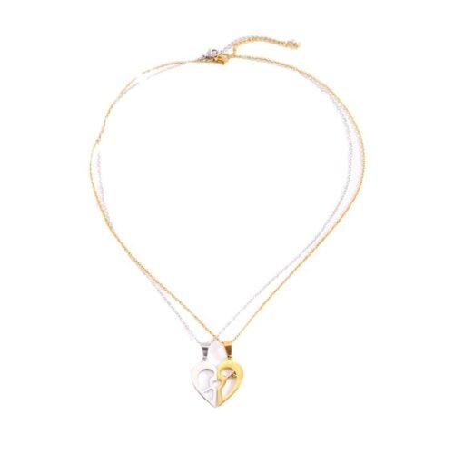Unity Heart Couple Necklace Set