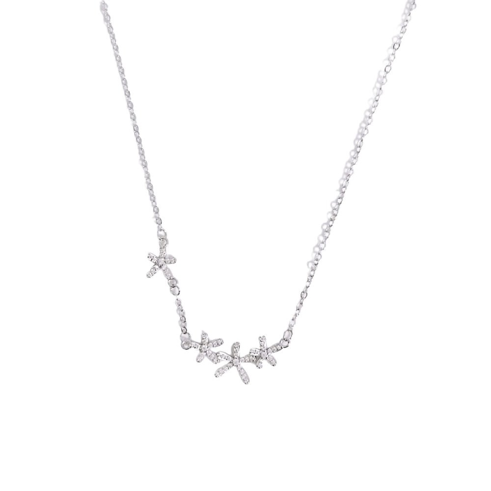 925 Sterling Silver Bloom Cascade Zircon Necklace