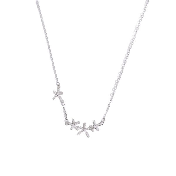 925 Sterling Silver Bloom Cascade Zircon Necklace