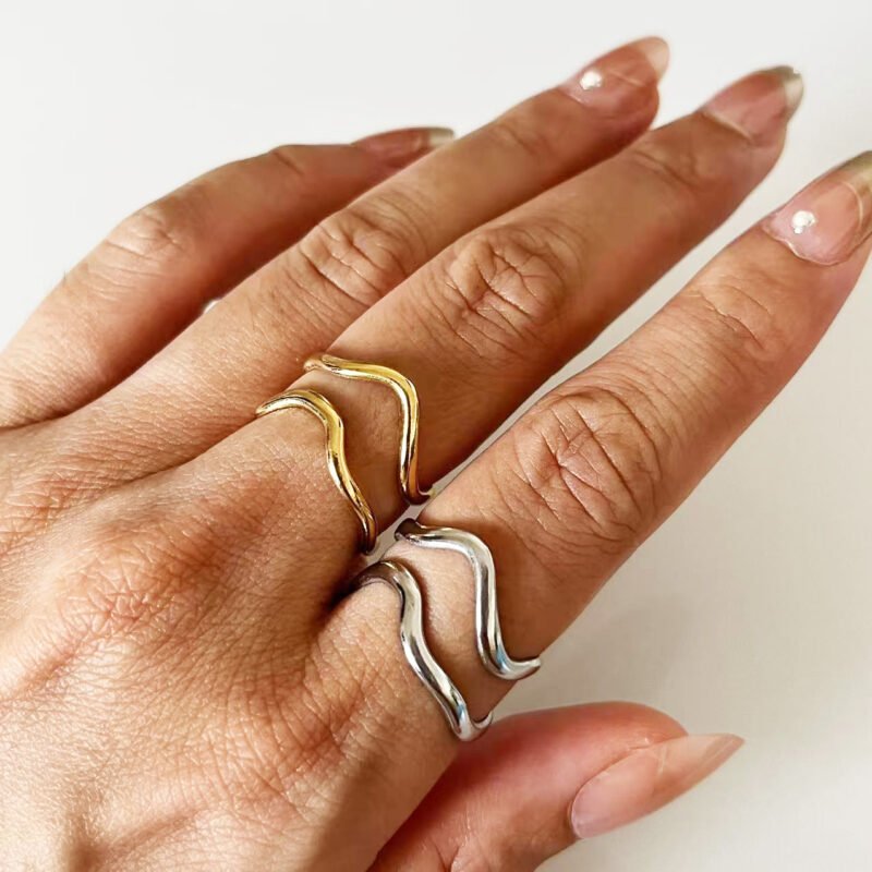 Abstract Line Art Ring