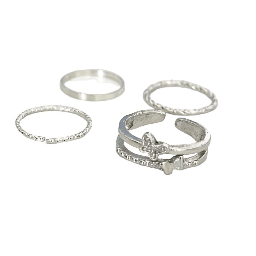 Butterfly Duo-Layer Open Ring Set