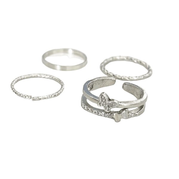 Butterfly Duo-Layer Open Ring Set