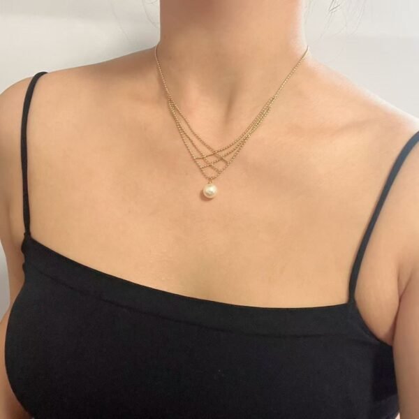 Cascading Pearl Drop Layered Necklace
