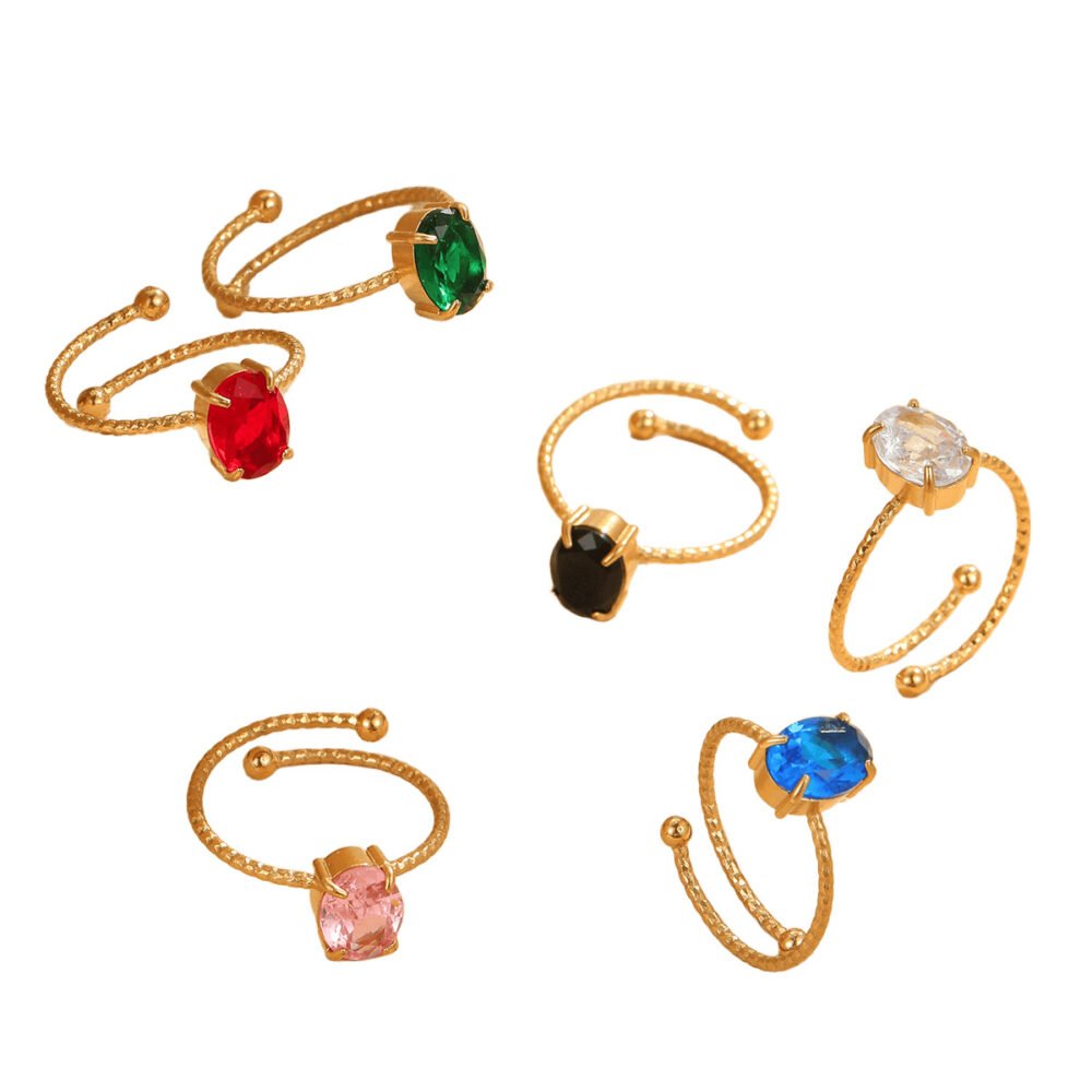 Colorful Gemstone Open Ring