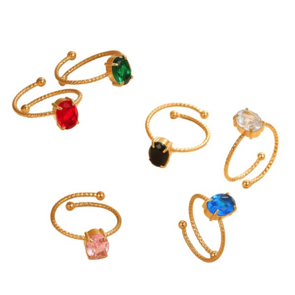 Colorful Gemstone Open Ring