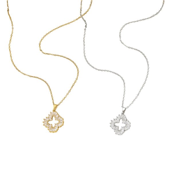 Crystal Clover Pendant Necklace