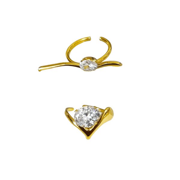 Crystal Sculpture Ring Set