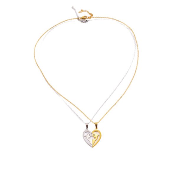 Dolphin Heart Couple Necklace