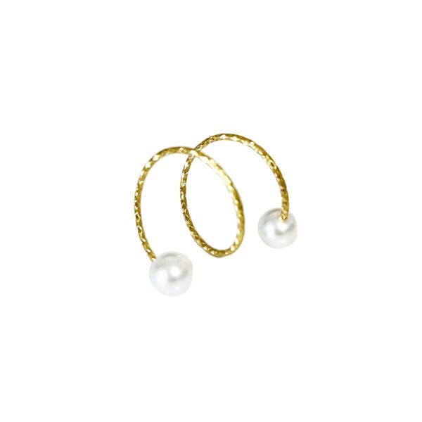 Dual Pearl Open Ring Gold Plated Adjustable