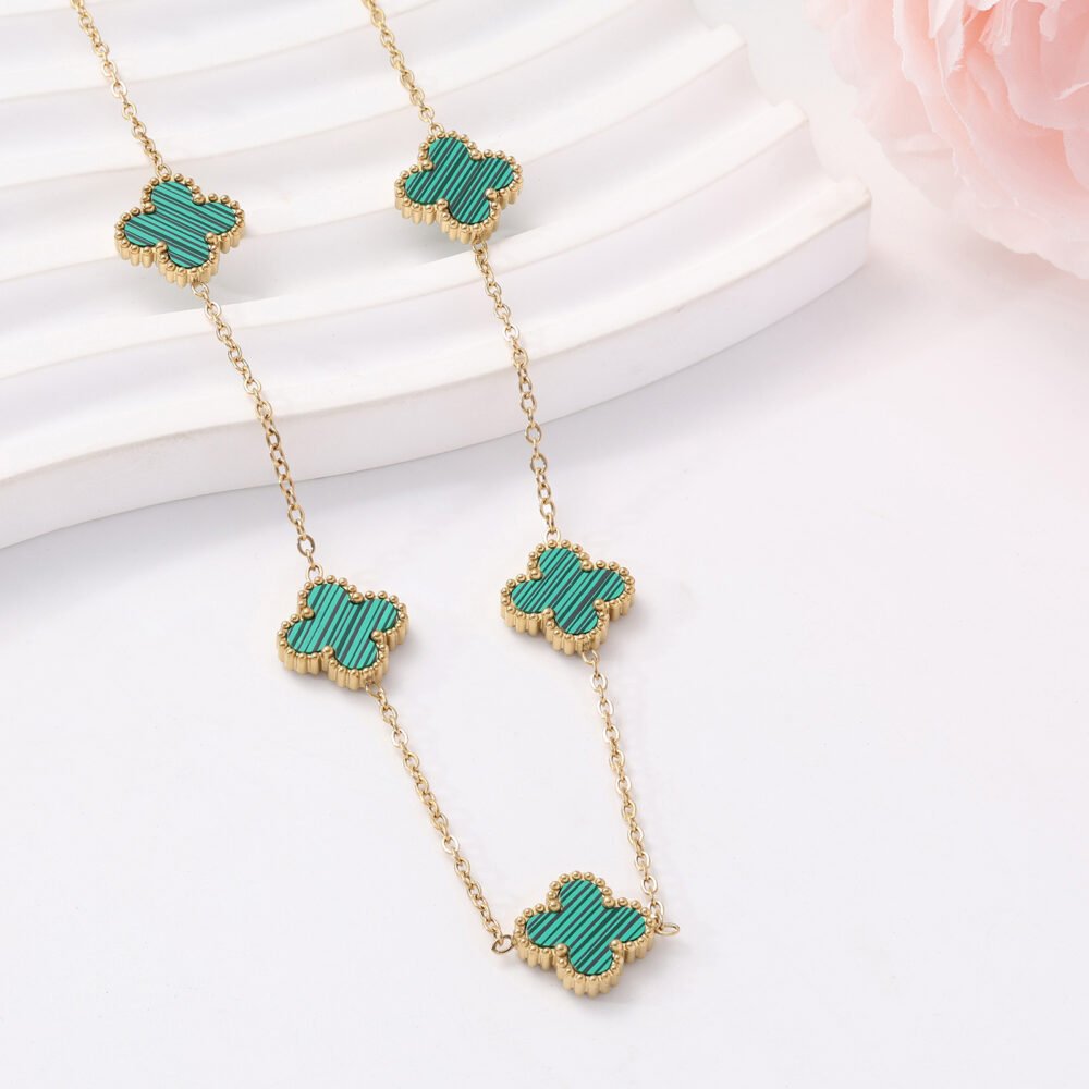Five Clover Station Necklace - Image 4