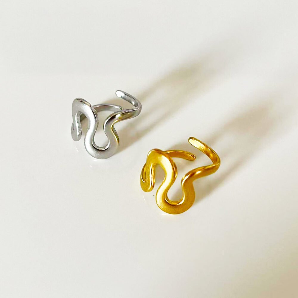 Fluid Wave Open Ring - Image 3