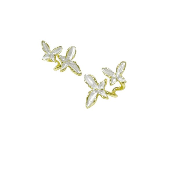Gold Plated Duo-Butterfly Earrings