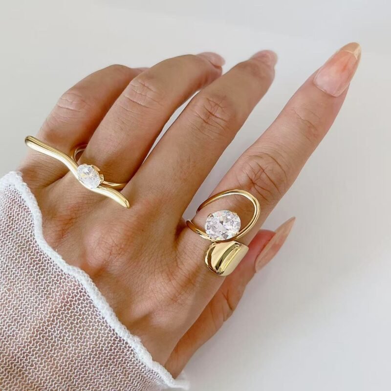 Gold Zircon Aura Ring