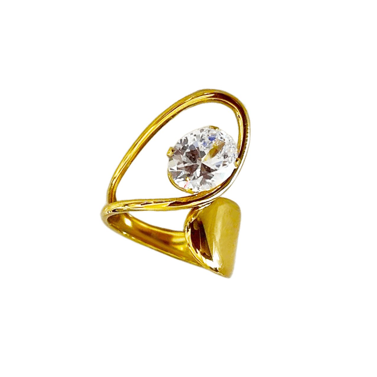 Gold Zircon Aura Ring