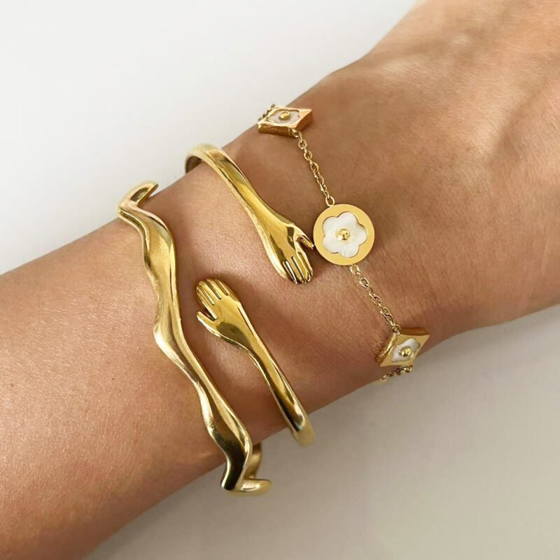 Golden Embrace Hug Bangle