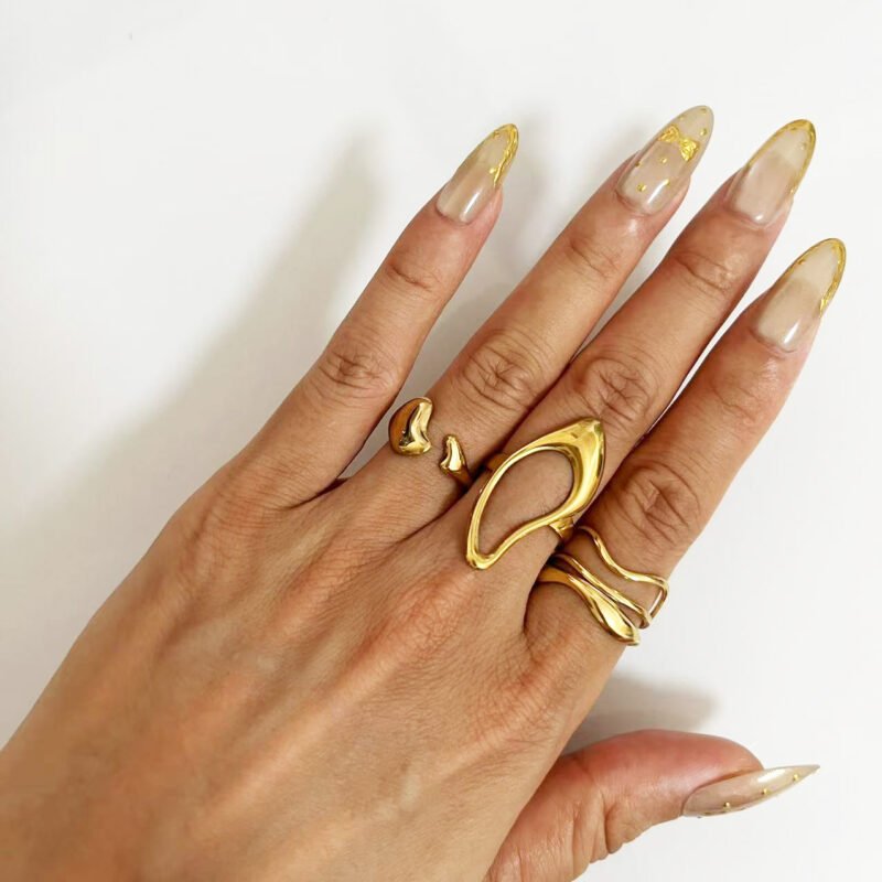 Golden Orbit Statement Ring