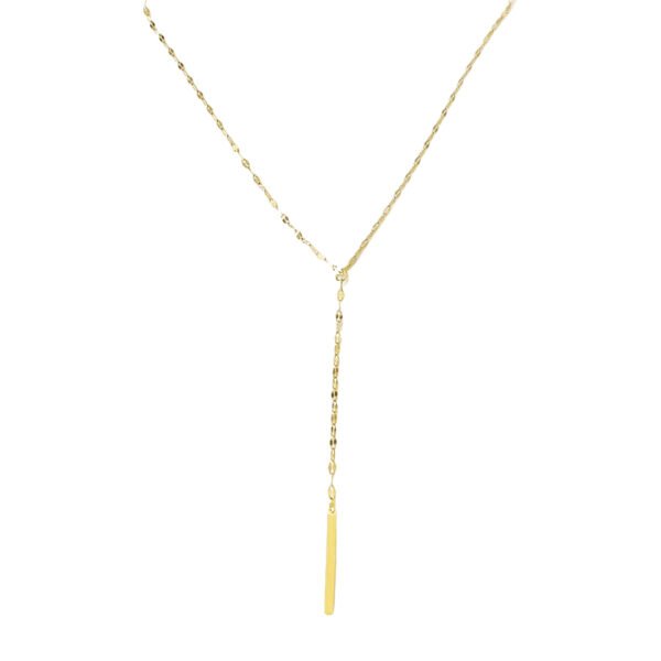 Golden Y-Drop Bar Necklace